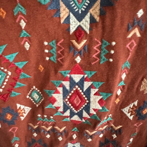 Savanna Jane Women's Embroidered Western Terracotta Top - Picture 2 of 4